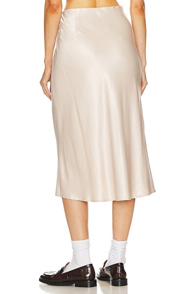 By Kul Design Fusta de damă din satin - alb