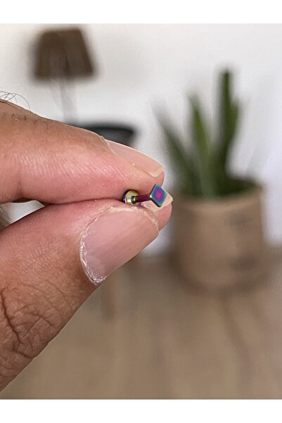 Rupen Kraft Şık Cerrahi Çelik Dudak Tragus Helix Kıkırdak Conch Minimal Kare ...