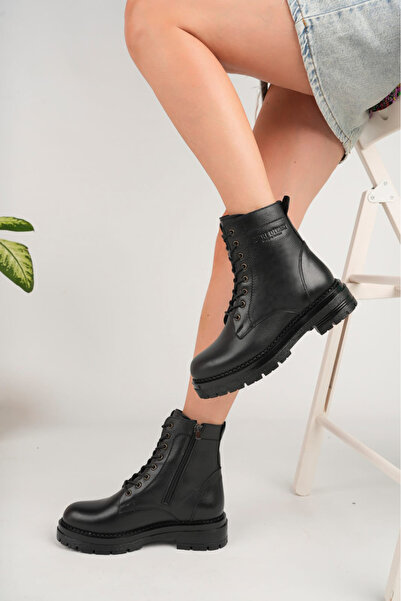 Deri Diyarı Hakiki Deri Kadın Günlük Postal Bot