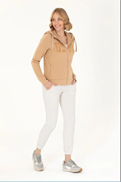 U.S. Polo Assn. Γυναικείο φούτερ με κουκούλα από άμμο Basic G082SZ082.000.1677766.VR085