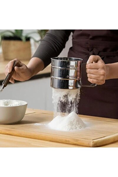 BLUE SİDE Paslanmaz Çelik Un Eleği 250 gr Kapasiteli Çelik Un Elek 250 Gr TEKLİ