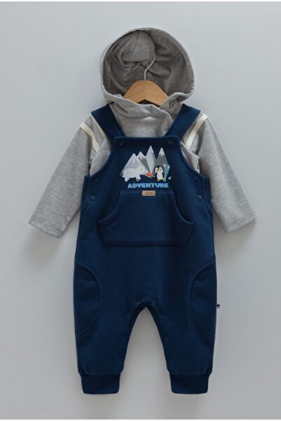 Caramell %100 Pamuk Erkek Bebek Arctic Friends Üç İplik Salopet