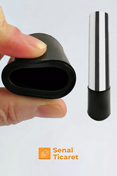 senal ticaret 21 Mm Pvc Sandalye Profil Ayak Pabucu Sessiz Yumuşak - Siyah (12 Adet)