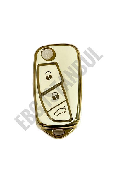 EBG İSTANBUL Fiat Fiorino Linea Ducato Boxer Jumper Switchblade (White) Car Key Remote Control Case Cover