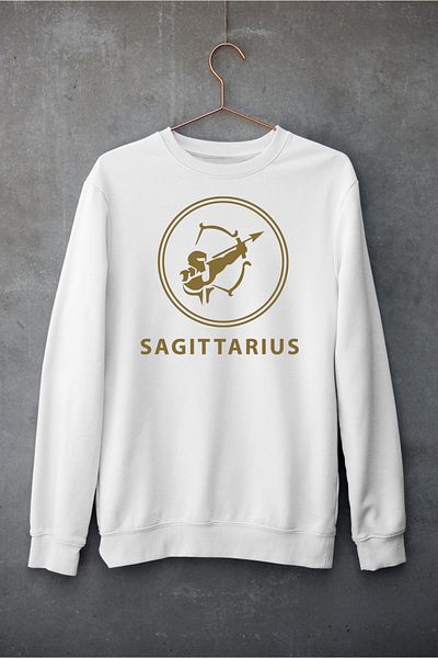 Raf Coll Unisex Oversize Crew Neck Bow Zodiac Ψηφιακή στάμπα φούτερ με δύο νήματα εσωτερικά ανυψωμένα