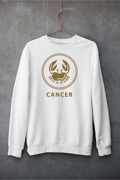 Raf Coll Unisex Oversize Crew Neck Crab Zodiac Ψηφιακή στάμπα φούτερ με δύο νήματα εσωτερικά ανυψωμένα