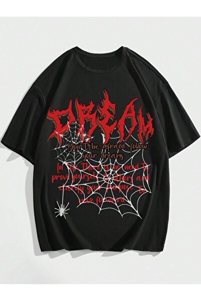 Adrift Γοτθικό στυλ με εκτυπώσεις με γράμματα και αράχνη