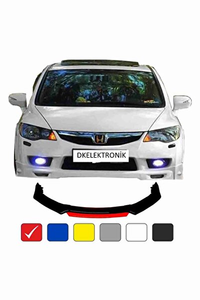 DKELEKTRONİK Civic Fd6 Lip 4 Parça Kırmızı / Tampon Eki