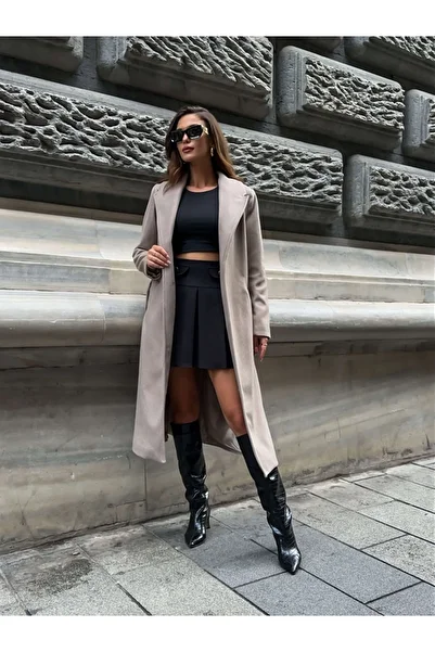 Elif Özbey Butik Deluxe Coat with Mink Belt