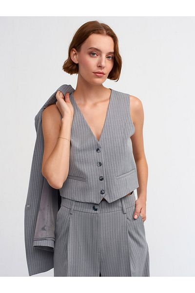 Dilvin 60525 Vestă cu dungi-gri