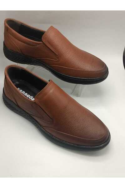 only my store Men's Winter 100% Leather Tan Classic Dad Shoes winter stitched sole ORTHAPEDIC