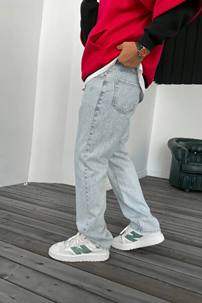 Genel Markalar Baggy Mavi Renk Kot Pantolon