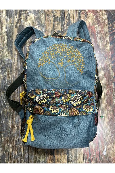 Street Bag Tree of Life Embroidered Ethnic Authentic Bohemian Backpack Daily Travel Use