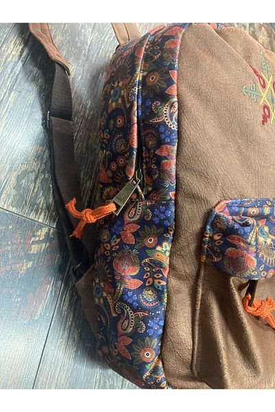 Street Bag Раница с бродерия и автентични шарки Nubi, етническа, бохемска, за ежедневна употреба и пътуване