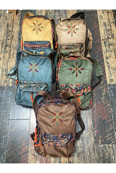 Street Bag Nubi Etnik Otantik Desenli Nakışlı Sırt Çantası Bohem Sırt Çantası Günlük Kullanım Seyehat