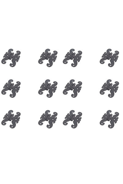 ARON (12 ADET) Büyük 6,5cm Kelebek Menteşe (ESKİTME SİYAH) Tavla Menteşesi Kapak Menteşesi Hobi Menteşe