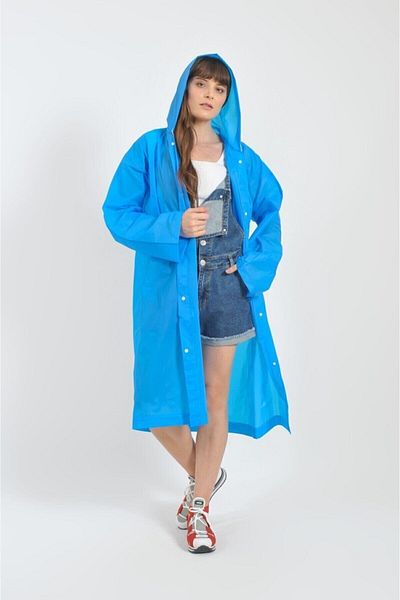 SARFEX Unisex Blue Water Windproof Raincoat Hooded