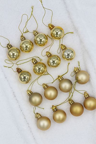 Yusuf Dirik YD Party Supplies Christmas Tree Ball Shiny Matte Mini Size 3 cm 16 Pieces