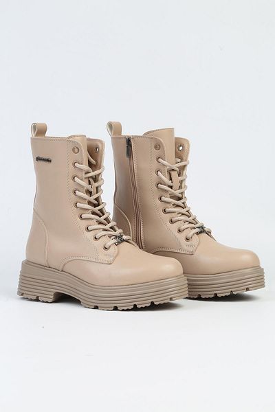 Pierre Cardin ® | PC-52400-3076 Μπεζ Δερμάτινο - Γυναικείες Μπότες