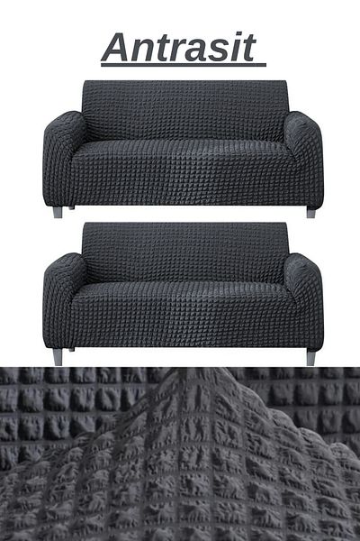 FurkanTicaret Flexible Washable Sofa and Sofa Set with 3+3 Wrap Skirts - Sofa Bed Set Cover/Cover