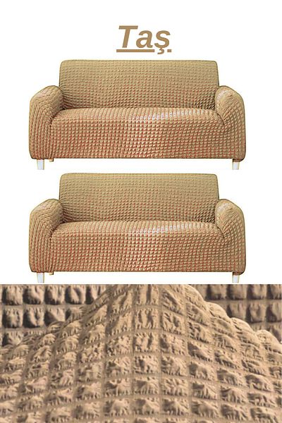 FurkanTicaret Flexible Washable Sofa and Sofa Set with 3+3 Wrap Skirts - Sofa Bed Set Cover/Cover