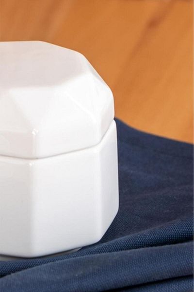 ACAR Master Collection Porcelain Jar with Lid 8 Cm White - BHM-05370