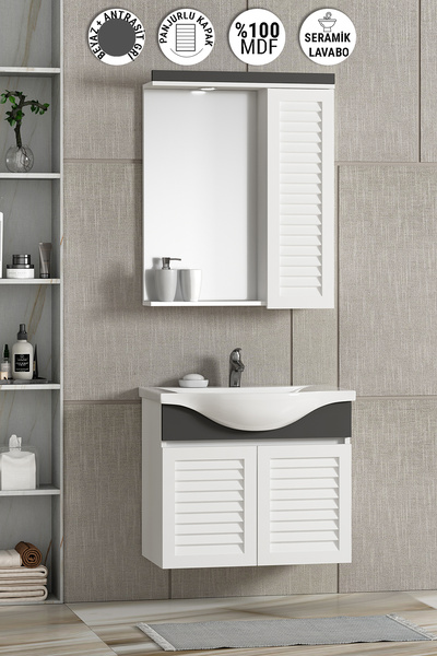 ÖZCEDEN 55 Cm Lilyum Takım Asma Panjur Balon Panel Antrasit Gri