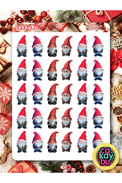 cakaybu Set de autocolante cu gnomi de Crăciun Fericit (de Anul Nou) 1 foaie ...