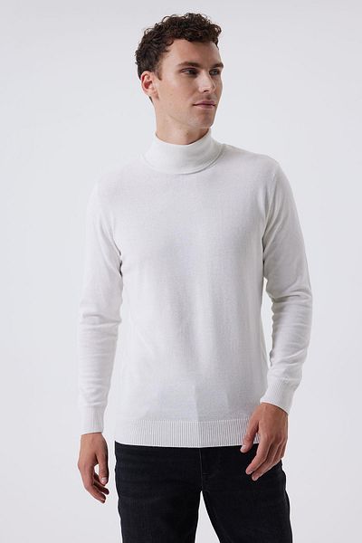 Lee Cooper Martens Men's Turtleneck Ecru