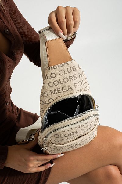 YOGII Geantă de umăr și piept unisex model Medan, cu curea impermeabilă de calitate și fermoar