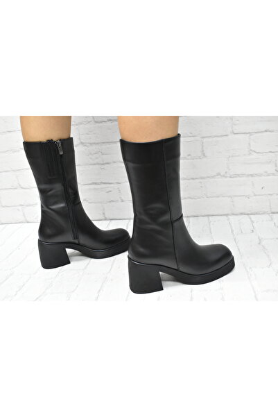 Kesim Shoes Hakiki Deri Kadın Yarım Çizme