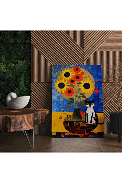 RUGSMODERN Kanvas Tablo Picasso Tarzı Kedi Temalı