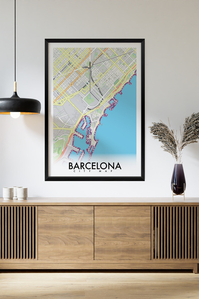 Artavessa طاولة خشب MDF ذات إطار أسود من قطعة واحدة بمظهر "Barcelona White".