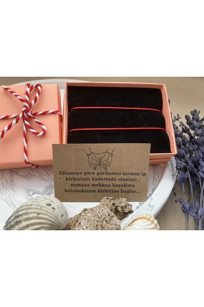 AidaAstrid Lover Couple Friend Bracelet Red - Black 2 Piece Bracelet with Gift Box