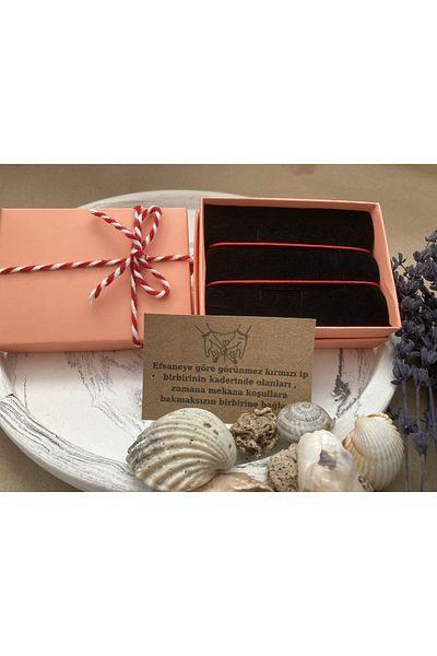 AidaAstrid Lover Couple Friend Bracelet Red - Black 2 Piece Bracelet with Gift Box