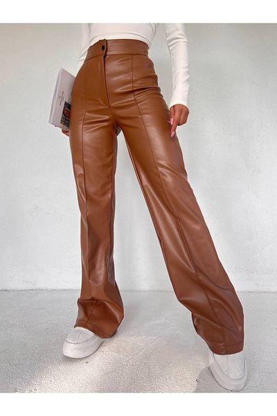 VOLT CLOTHİNG Damenhose aus geripptem Leder