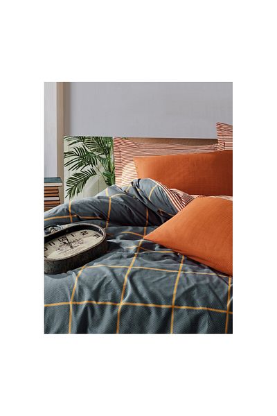 ŞENER HOME Cotton Box Μοντέρνο Σετ Παπλωματοθήκη Stark Cinnamon