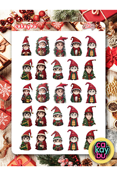 cakaybu Set de autocolante cu ilustrații tematice de Anul Nou de Harry Potter...