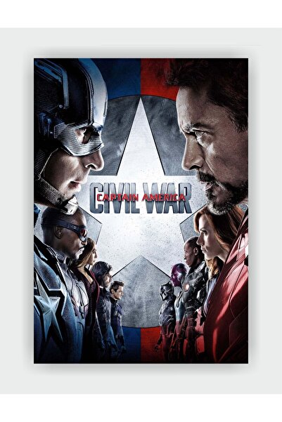 fırsatlar diyarı Captain America: Civil War Film Duvar Posteri - Kalın Kağıt ...