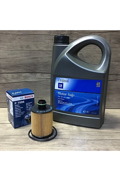 OEM Gm 5W30 4 Lt + Opel Astra J 1.3 Cdti Bosch Yağ Filtresi Seti