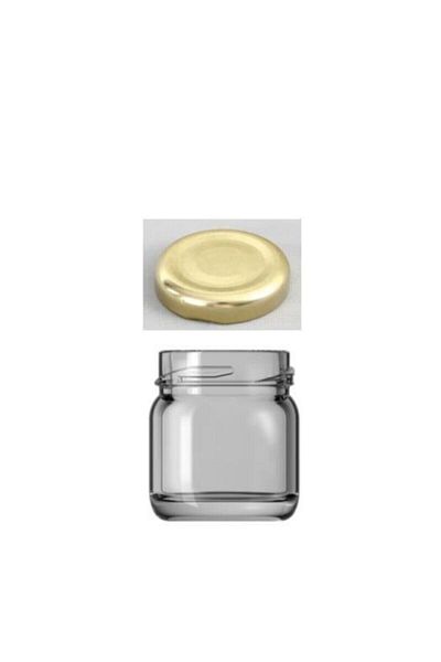 Paşabahçe 6-Piece Glass Jar 40 Cc Gold with Lid