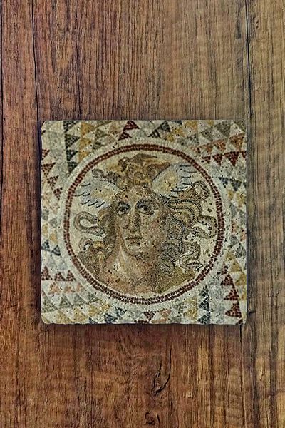 Begoloni Stone Decor 20x20cm Μωσαϊκό Τυπωμένο Φυσική Πέτρα Πατάκι - Βάση τσαγιού Τσαγιέρα Τηγάνι