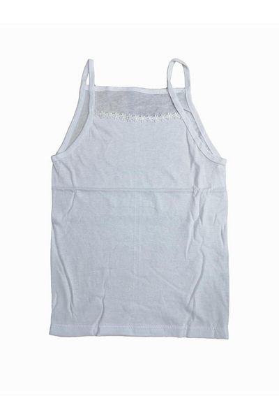 CİHAN YILDIZ Pack of 12 Cihan Star Girl's String Hanging Tank Top White 2020