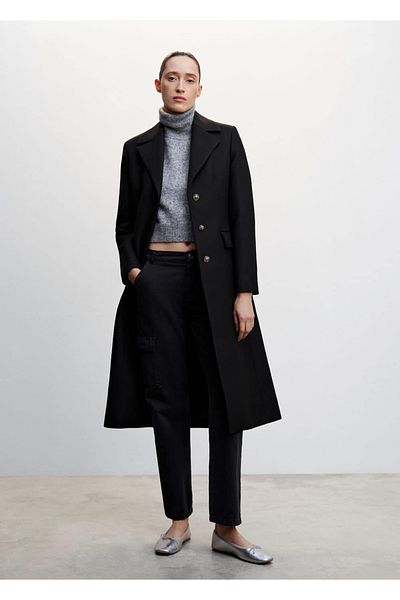 MANGO Woman Metallic Buttoned Coat