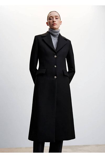 MANGO Woman Metallic Buttoned Coat