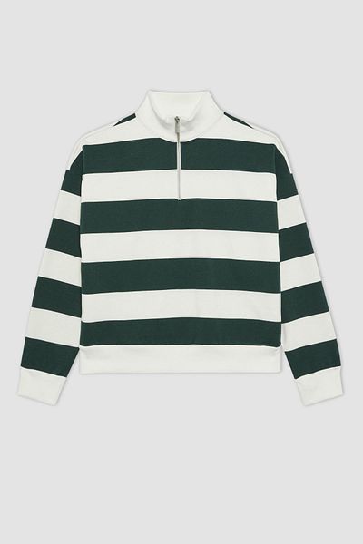 DeFacto Cool Oversize Fit Half Turtleneck Thick Sweatshirt