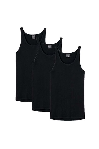 Schiesser Herren Unterhemd 3er Pack - Sport-Jacke, ohne Arm, Original Feinripp, einfarbig