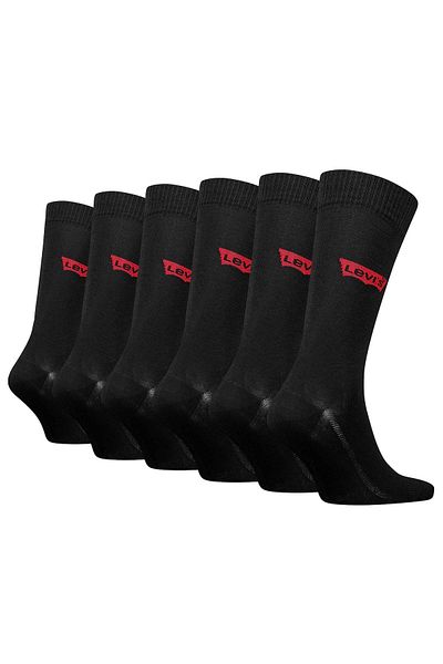 Levi's LEVI´S Herren Socken 6er Pack - Regular Cut Batwing, ECOM, Logo, einfarbig