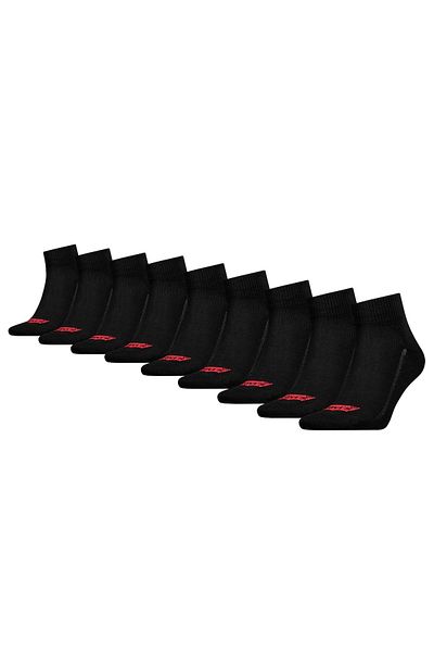 Levi's LEVI'S Unisex Quartersocken 9er-Pack – mittelgroßes Fledermausflügel-Logo, ECOM, einfarbig