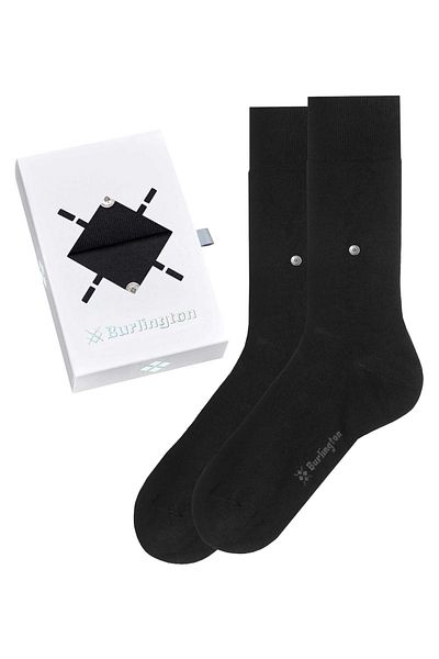 Burlington Herren Socken, 2er Pack - Geschenk-Box "Basic Gift Box" - Uni 2-Pack, Baumwolle, One Size